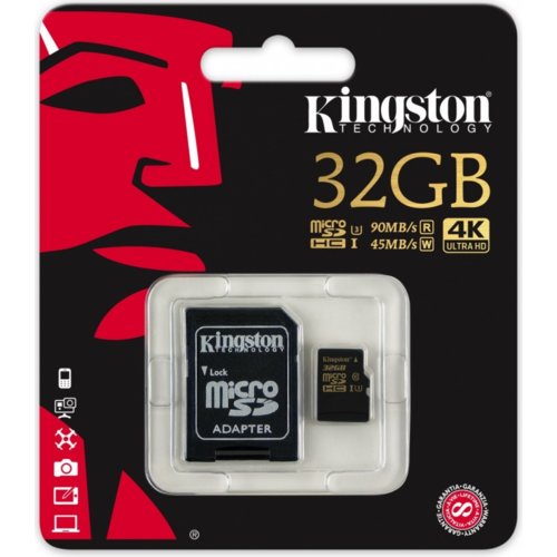 Kingston SDHC 32GB Class10 UHS-I Gold 90/45MB/s + adapter