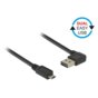 Kabel USB 2.0 Delock A(M) - micro B(M) 1m czarny kątowy lewo/prawo Dual Easy-USB