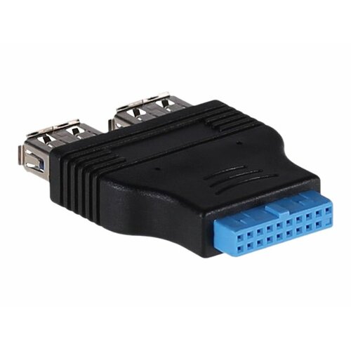 Adapter Akyga AK-AD-28 USB 3.0 19-pin (F) - 2x USB 3.0 Typu A (F)