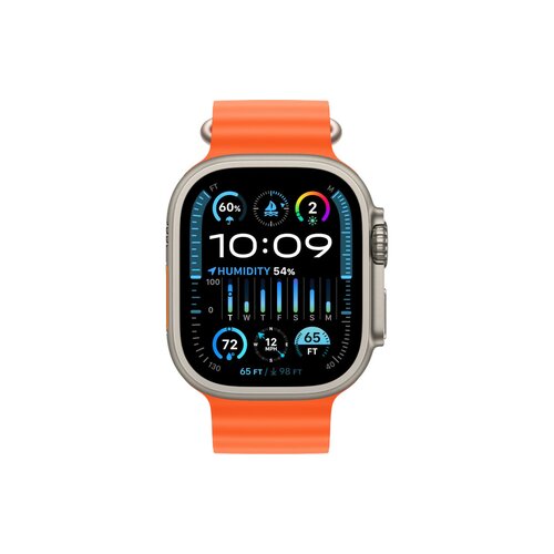 Smartwatch Apple Watch Ultra 2 GPS + Cellular koperta tytanowa 49mm + opaska Ocean pomarańczowa