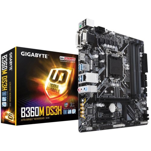 Płyta główna Gigabyte B360M DS3H ( LGA 1151 ; 4x DDR4 DIMM ; Micro ATX ; Nie )