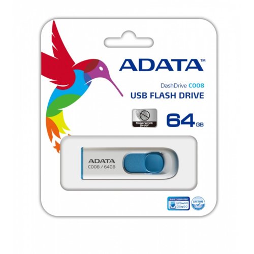 Adata Dashdrive C008 64GB USB White-Blue