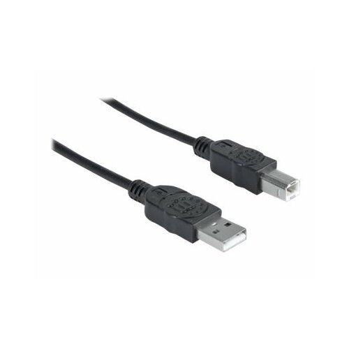 Kabel USB Manhattan USB 2.0 A-B M/M, 5m, srebrny