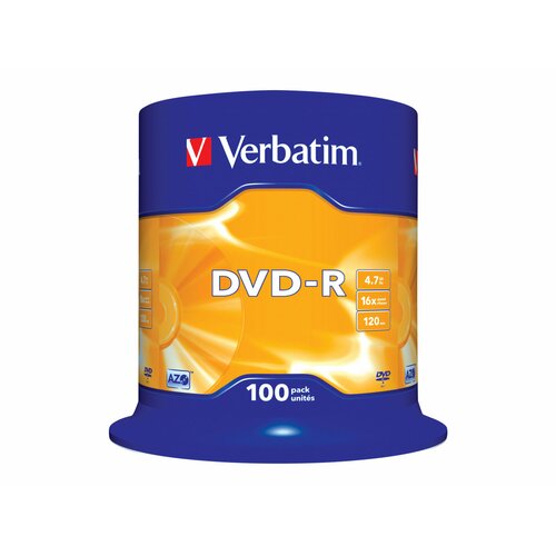 DVD-R Verbatim 16x 4.7GB (Cake 100) MATT SILVER