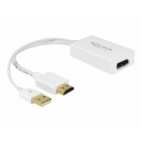 Delock ADAPTER HDMI(M)->Displayport(F)+USB(M) 24cm