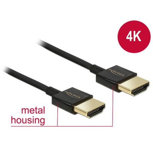 Kabel HDMI Delock HDMI-HDMI High Speed Ethernet 4K 3D 0.5m