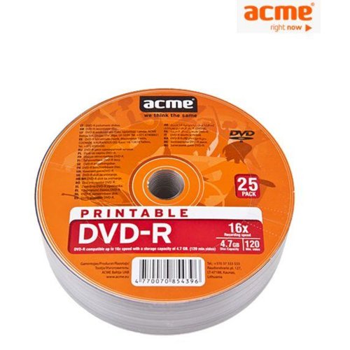 DVD-R ACME 4,7GB 16x 25szt. shrink printable