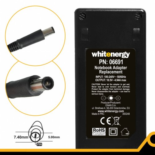 Whitenergy BateriaAC 230V/18.5V4.94A plug 7.4x5.0mm