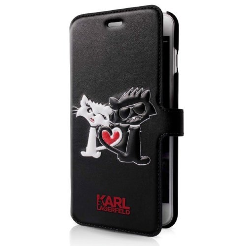 Karl Lagerfeld Etui Book iPhone 7 KLFLBKP7CL1BK czarny Choupette in love