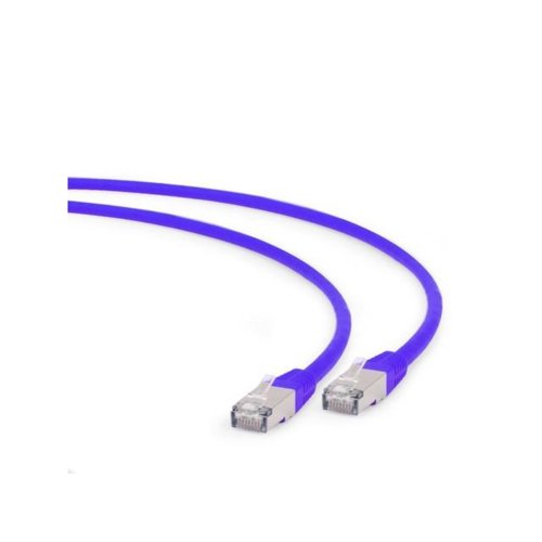 Patch cord S/FTP kat. 6A 0,5 m fioletowy LSZH Gembird