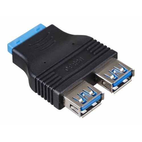 Adapter Akyga AK-AD-28 USB 3.0 19-pin (F) - 2x USB 3.0 Typu A (F)