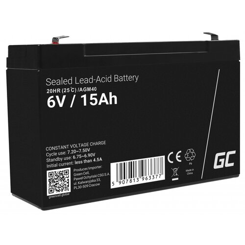 Akumulator Green Cell AGM VRLA 6V 15Ah bezobsługowy