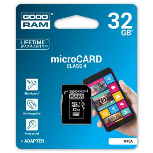 GOODRAM microSDHC 32GB CL4 + adapter