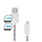 Kabel USB 2.0 eXc DIAMOND USB A(M) - micro USB B(M) 5-pin, 1,5m, biały-multi