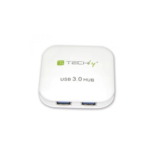 HUB USB Techly 4 porty 3.0 Super Speed, biały