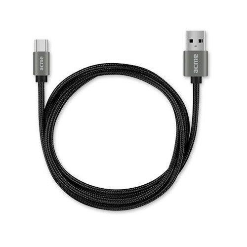 Kabel USB 2.0 Acme CB2041 A/M - C/M, w oplocie, 1m, szary (space gray)