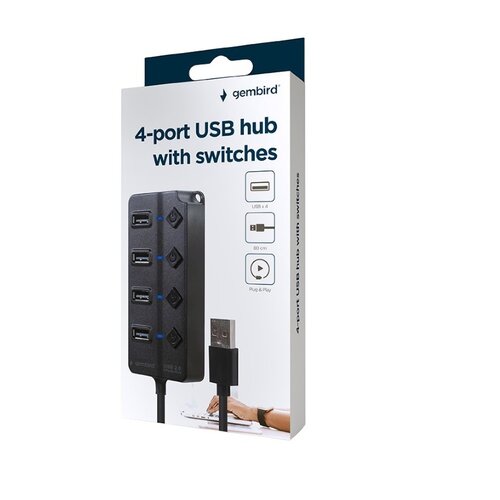 Hub USB Gembird UHB-U2P4P-01 4-portowy