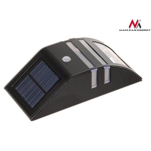 Maclean Kinkiet solarny z czujnikiem ruchu MCE118B black inox