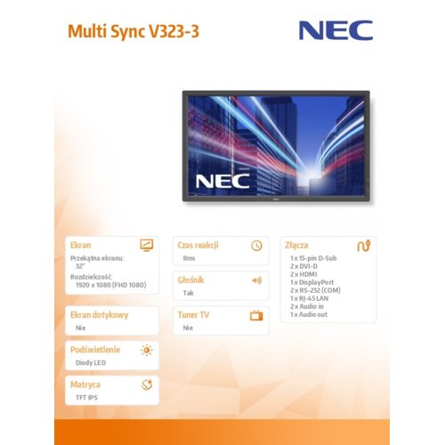 Monitor NEC 32  Multi Sync V323-3 Edge LED