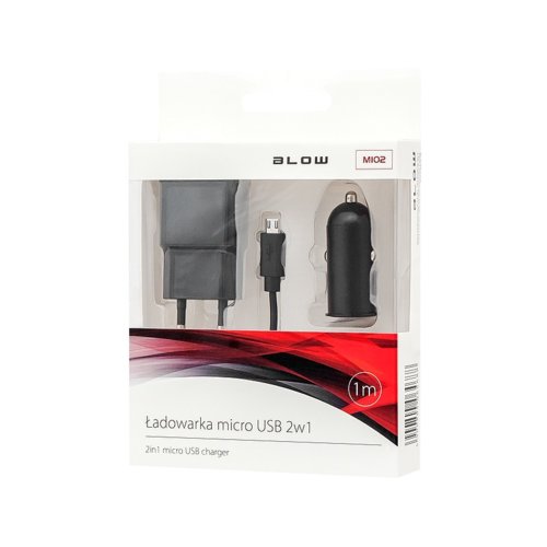 BLOW Ładowarka +sam.USB 2,1A+kabel microUSB