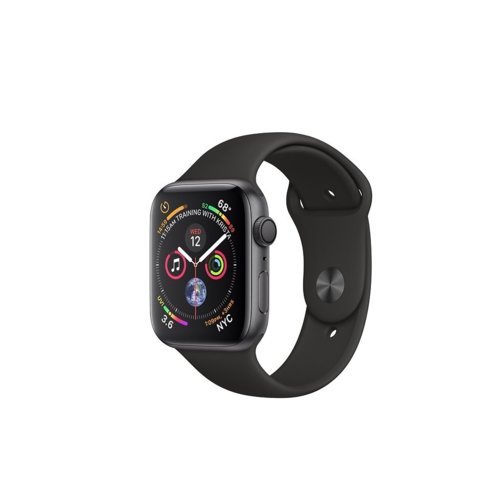 Apple Watch Series 4 GPS, 40mm koperta z aluminium w kolorze gwiezdnej szarości z paskiem sportowym w kolorze czarnym