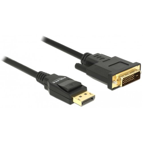Kabel adapter Delock DisplayPort v1.2A - DVI-D (24+1) M/M 1m czarny Single Link
