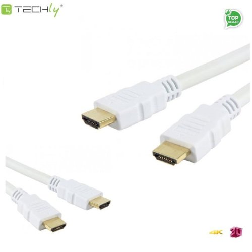 Kabel HDMI-HDMI M/M Ethernet 3D 4K Techly 1m, biały