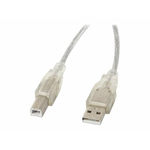 LANBERG Kabel USB 2.0 AM-BM 1.8M Ferryt przezroczysty