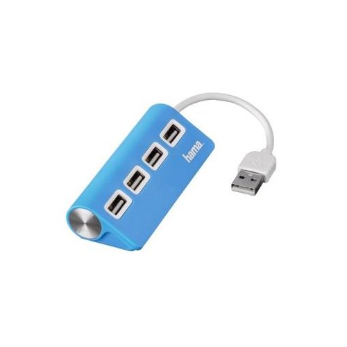 Hub USB 2.0 Hama 1:4 niebieski
