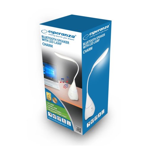 Głośnik Bluetooth Esperanza Charm EP151W z lampką led biały