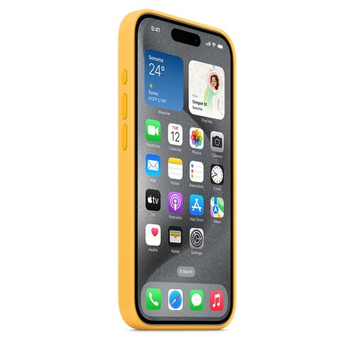 Etui silikonowe Apple MagSafe iPhone 15 promienne