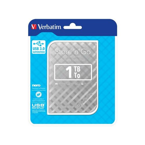 Verbatim Store'n'Go 1TB 2.5'' USB 3.0 Silver