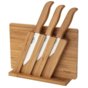 Lamart BAMBOO LT2056 Zestaw noży ceramicznych z deską i podstawką             oraz rękojeściami wykonamymi z bambusa