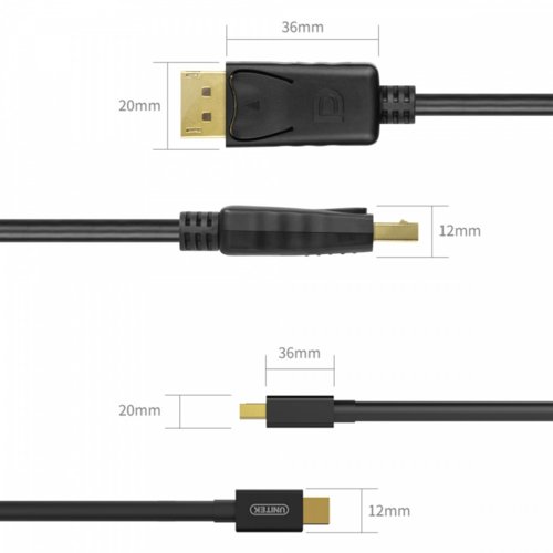 Unitek Kabel miniDisplayPort/DisplayPort M/M 2m;Y-C611BK