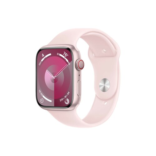 Smartwatch Apple Watch Series 9 GPS + Cellular aluminium 45mm różowy + opaska sportowa M/L jasnoróżowa