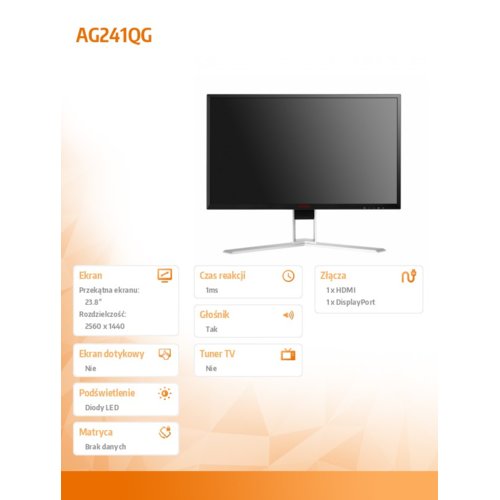 Monitor AOC 23,8" AGON AG241QG HDMI DP głośniki