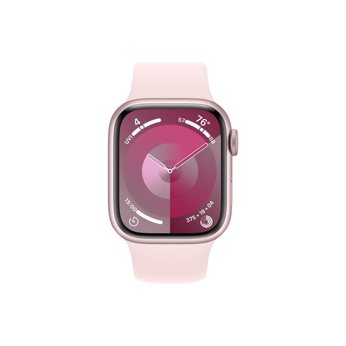 Smartwatch Apple Watch Series 9 GPS + Cellular aluminium różowy 41 mm + opaska sportowa jasnoróżowa S/M