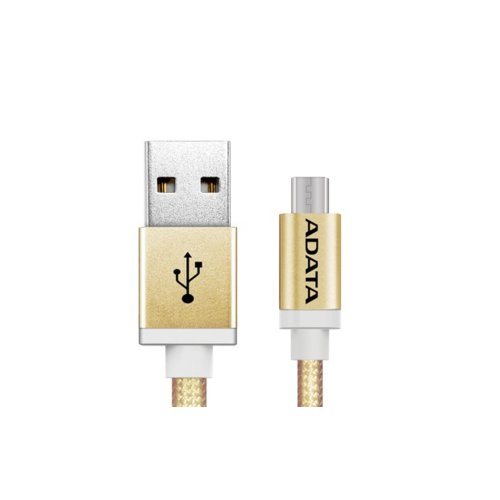 Adata Kabel USB-microUSB 1m Gold alu-knit