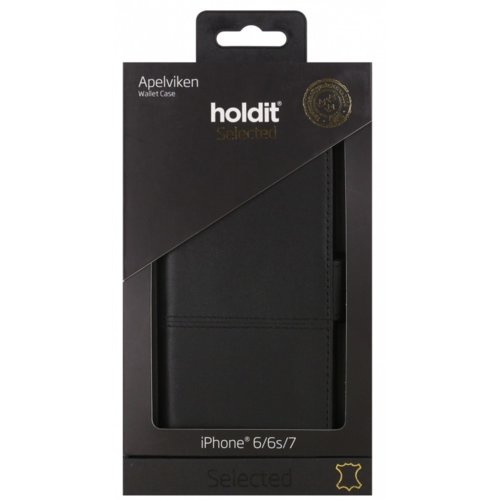Holdit Selected walletcase Apelviken skóra czarny iPhone 6 6s 7