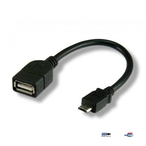 Kabel USB Techly USB 2.0 OTG A-MicroB M/Ż, 0,2m, czarny 