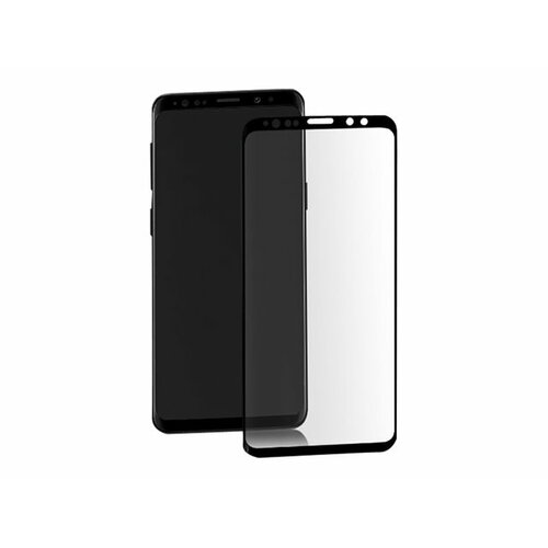 Szkło ochronne hartowane PREMIUM Qoltec do Samsung Galaxy S9 | CZARNE