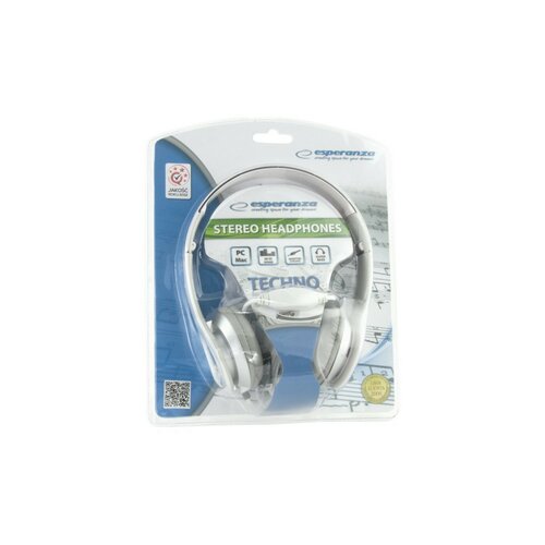 Słuchawki Esperanza EH145W Techno stereo z regulacją głośności