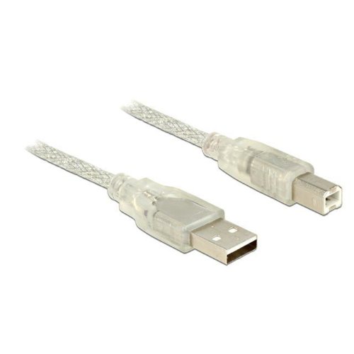 Kabel USB Delock AM-BM USB 2.0 1.5m przezroczysty