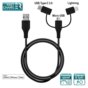 PURO Type-C Cable 3in1 MICRO USB&USB-C&Lightning MFi , 1 m (czarny)