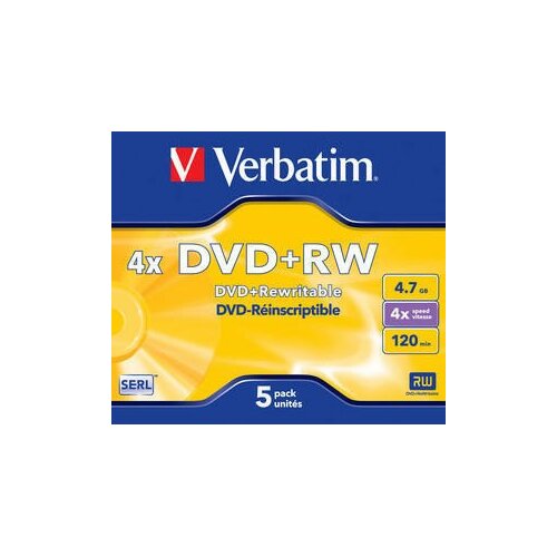 Verbatim DVD+R 4x 4.7GB 5P JC Matt Silver 43229