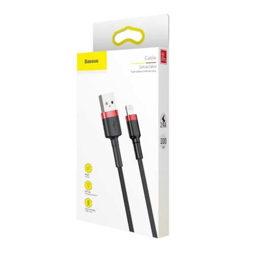 Kabel Lightning USB Baseus Cafule 1,5A 2m czarno-czerwony