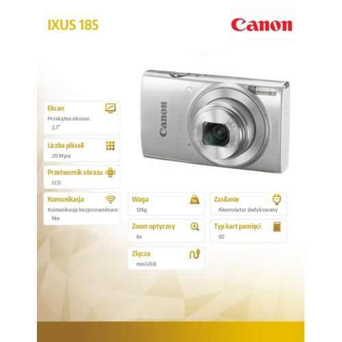 Canon IXUS 185 SILVER 1806C001AA