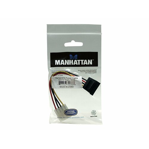 Kabel adapter zasilania Manhattan Molex/SATA 4/15, 0,16m