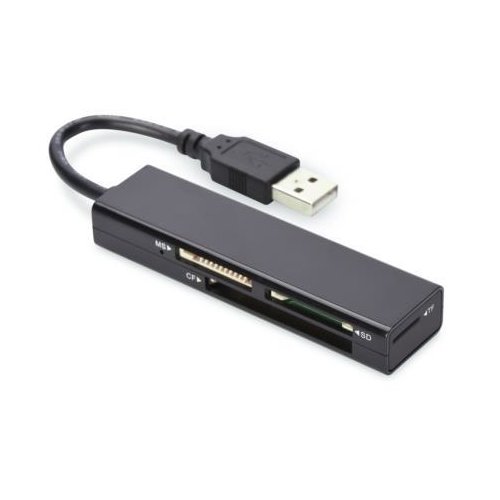 Czytnik kart Ednet 4-portowy USB 2.0 (CF, SD, MicroSD/SDHC, MS), czarny