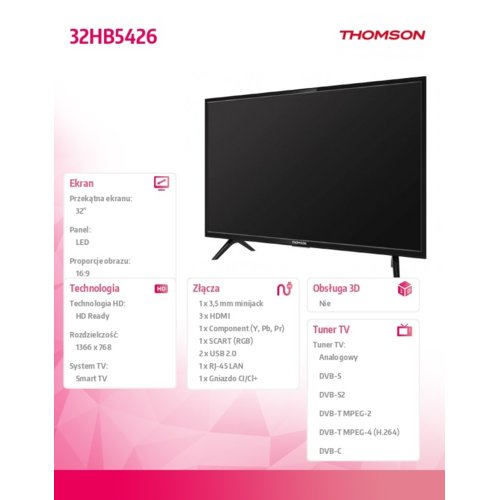 TV 32" LED Thomson 32HB5426 (100Hz,SmartTV)